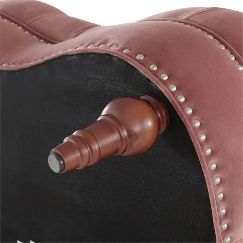 Vista 9 de MAKLAINE Silla decorativa de terciopelo con marco de madera en rosa ceniza