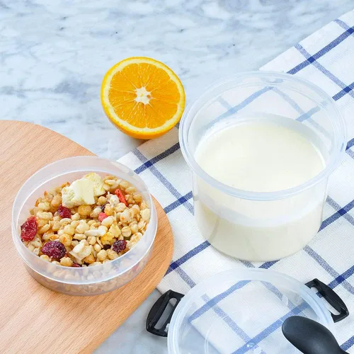 Vista 3 de Recipiente de yogur de cereales Vasos reutilizables