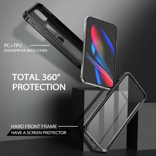 Vista 3 de Dexnor Funda para iPhone 11, [Protector de pantalla y soporte integrados] Protección de grado militar resistente a prueba de golpes, 6.1 pulgadas