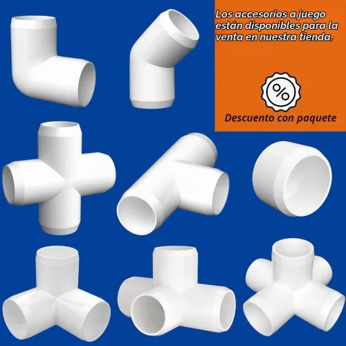 Vista 7 de Tubería de PVC de 1 pulgada de grado para muebles, proyectos de bricolaje de PVC para el hogar, jardín, invernadero, granja y taller, Sch. 40 blanco