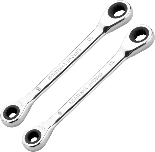 Vista 29 de Utoolmart Llave de trinquete, 0.315 in x 0.354 in extremo de caja doble métrica 1 unidad