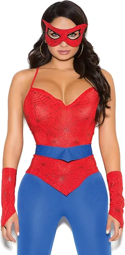 Vista 3 de Hotspot Disfraz de superhéroe de araña sexy para Halloween, juego de rol, disfraz de cosplay