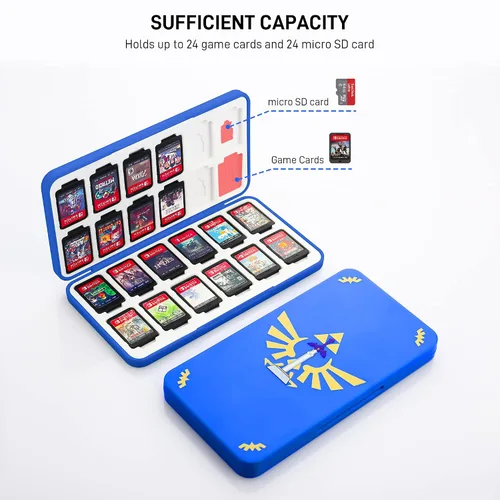Vista 2 de GLDRAM Game Card Case for Nintendo Switch 2NSLiteOLED, Soft Lining Game Case Storage with 24 Game Card Slots & 24 Micro SD Card Slots, Game