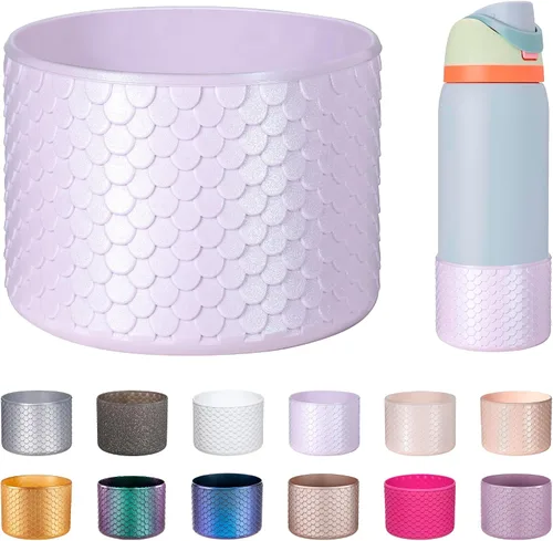 Vista 52 de Funda de Silicona para Botella de Agua Owala de 24oz, Manga Protectora Antideslizante Brillante para Botella de Agua Owala que Protege las Botellas