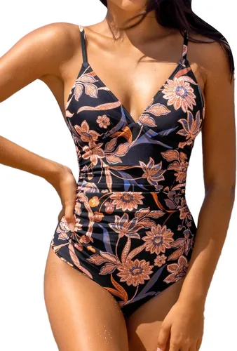 Vista 11 de CUPSHE - Traje de baño de una pieza para mujer, con control de abdomen, cuello en V