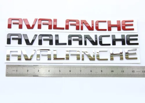 Vista 4 de Yoaoo Paquete de 3 emblemas de placa de identificación de avalancha de color negro OEM compatibles con Avalanche negro brillante