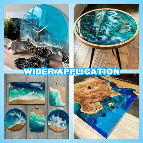 Vista 6 de Resina epoxi – Kit de resina de 32 onzas, kit de resina epoxi transparente, sin amarillamiento y sin burbujas para arte, manualidades, joyería