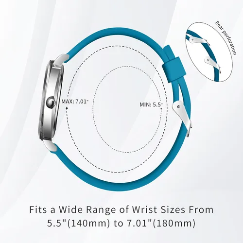 Vista 3 de BOSHIYA Mujer Easy Reader 1.417 in Reloj Correa de cuero Relojes (blanco)