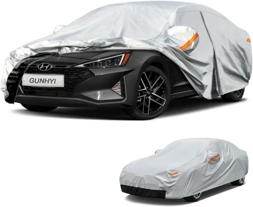 Vista 25 de GUNHYI - Funda de automóvil de 6 capas para Tesla Model 3 (2017-2025), impermeable para todo tipo de clima, protección UV contra la nieve, el sol