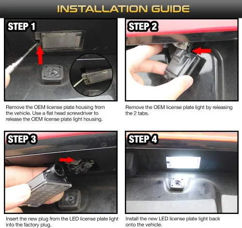 Vista 6 de VIPMOTOZ Luz LED completa para placa de matrícula 2014-2022 compatible con Dodge Durango, 6000 K blanco diamante, juego de 2 piezas de repuesto