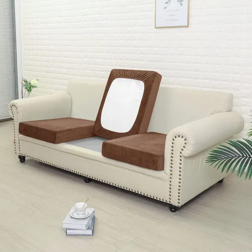 Vista 2 de Jonuiony Funda universal para sofá resistente al desgaste, fundas de terciopelo elástico para cojines separados para sofá, fundas de sofá