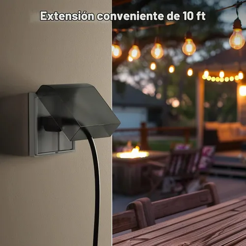 Vista 5 de El juego de cables de extensión para exterior de 2 paquetes de BN-Link es ideal para decoraciones de jardín en días festivos y equipos de jardín.