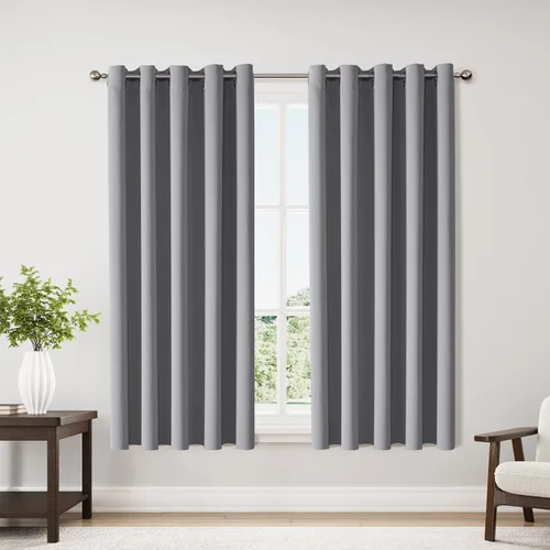 Vista 115 de ChrisDowa - Cortinas cortas para ventana de 40 pulgadas para dormitorio - Cortinas cortas con ojales y aislamiento térmico para oscurecer