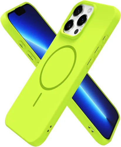 Vista 214 de Oakxco Funda de Silicona Mag Safe para iPhone 12 Pro Max, Funda Magnética Delgada y Fina Compatible con Carga Inalámbrica MagSafe, Bonita Funda