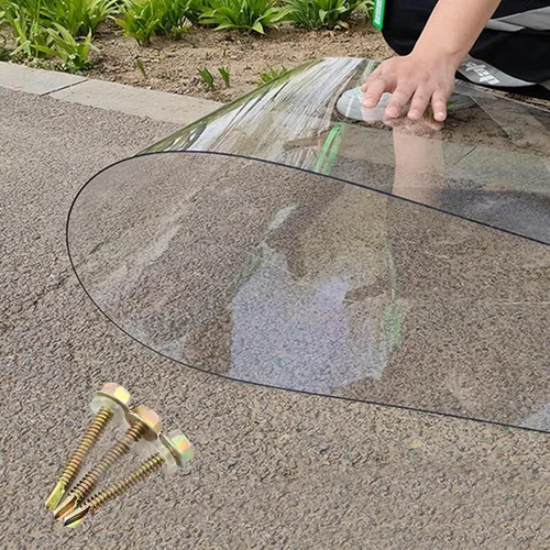 Vista 2 de Hoja de policarbonato para techos, paneles de techo de policarbonato transparente, lámina de plástico acrílico, protección UV, cubierta impermeable