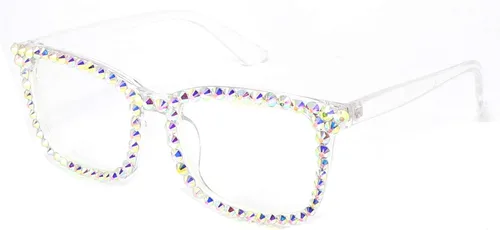 Vista 8 de Gafas de Lectura Cuadradas con Diamantes de Imitación para Mujeres con Bloqueo de Luz Azul para Computadora