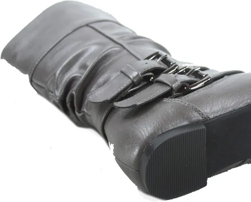Vista 4 de Forever Sonny-54 - Botas de equitación para mujer con hebilla y puntera redonda