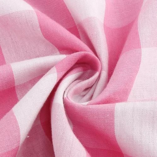 Vista 5 de ODASDO Vestido de cuadros rosa para mujer, estilo vintage, Rockabilly de los años 50, con tirantes delgados, acampanado, vestido midi para cóctel