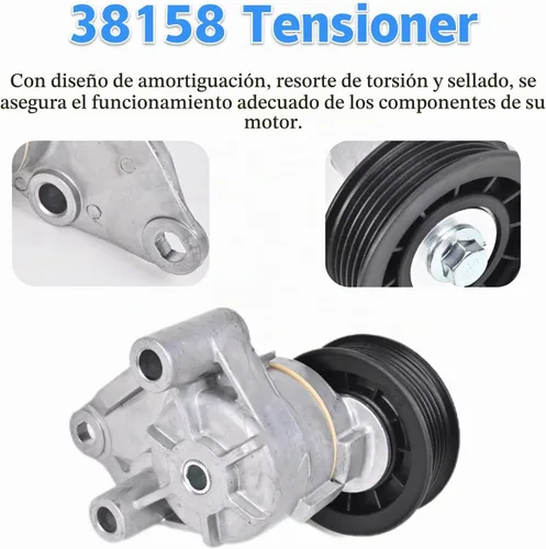 Vista 3 de PANNUOSCS - Conjunto de tensor de correa con polea 38158 para Chevy Silverado