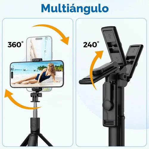 Vista 7 de Trípode para selfie, trípode retráctil para selfie stick con control remoto inalámbrico, para fotografía, transmisión en vivo, grabación de video