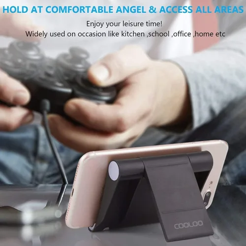 Vista 5 de COOLOO - Soporte de escritorio ajustable multiángulo para teléfonos inteligentes, tabletas y lectores electrónicos, compatible con iPhone, iPad