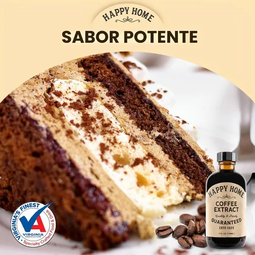 Vista 4 de Happy Home Sabor de café natural de primera calidad, certificado Kosher, 4 onzas.