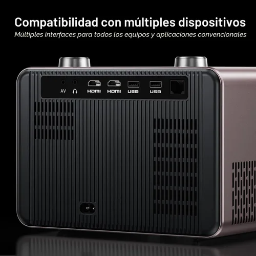 Vista 7 de Proyector inteligente Full HD de 2000 lúmenes ANSI, aplicación de transmisión integrada, proyector de películas HAPPRUN Native 1080P con enfoque