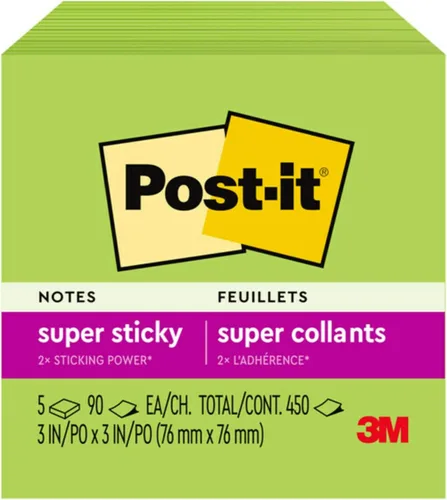 Vista 12 de Notas superadhesivas de Post-it, 3 x 3 pulgadas, Limeade