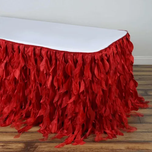 Vista 10 de Efavormart - Falda de mesa de tafetán de sauce rizado de 14 pies para cocina, comedor, catering, boda, fiesta de cumpleaños, eventos, color rosa