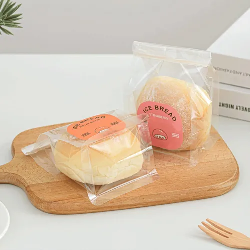 Vista 19 de 50 bolsas de pan con lazo de lata, bolsas para pan hechas de papel de algodón marrón, bolsa de embalaje de almacenamiento con ventana transparente