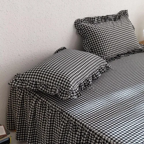 Vista 105 de mixinni Juego de funda de edredón vintage a rayas, tamaño twin, juego de ropa de cama de 3 piezas, 100% algodón lavado, suave y transpirable, funda