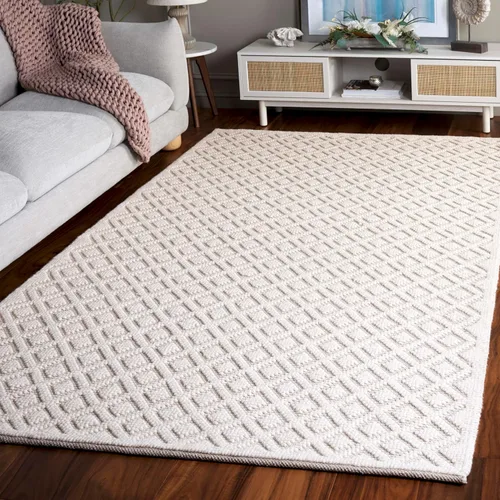 Vista 18 de SAFAVIEH Vermont Collection - Alfombra decorativa de 2 pies 3 pulgadas x 4 pies, marfil y negro, lana hecha a mano, ideal para zonas de alto tráfico