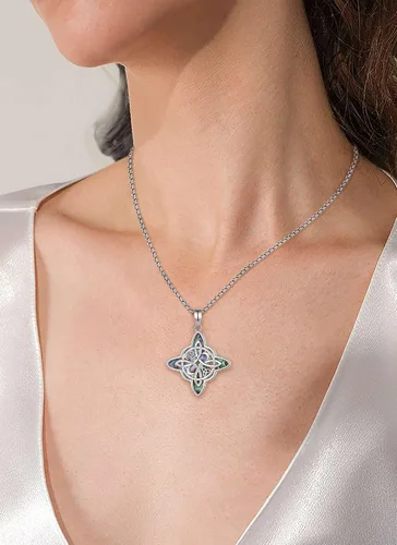 Vista 5 de CELESTIA Nudo de Bruja Plata 925 Original Amuletos de Proteccion Witches Knot Necklace - 20 Inch Box Chain