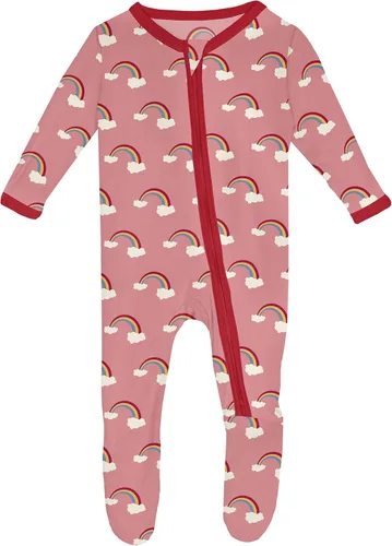 Vista 129 de KicKee Baby & Toddler - Pijama de viscosa ultrasuave de bambú con patas abatibles y puños