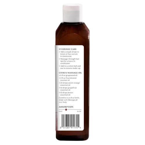 Vista 3 de Aura Cacia - Aceite de semilla de uva puro Proyecto verificado sin OMG 16 onzas líquidas