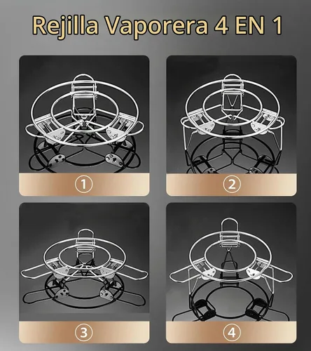 Vista 3 de Ugotit Estante redondo de vapor para ollas, salvamanteles ajustables