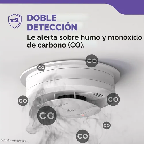Vista 4 de Kidde - Detector de humo, funciona con pilas AA, indicadores de luz de advertencia LED, paquete de 1 unidad, blanco, 30CUAR