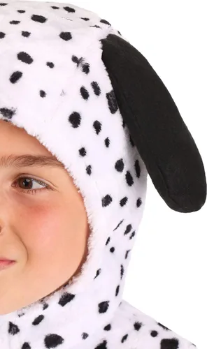 Vista 3 de Disfraz de dálmata para niños, color blanco y negro, adorable perro, Halloween, de una sola pieza