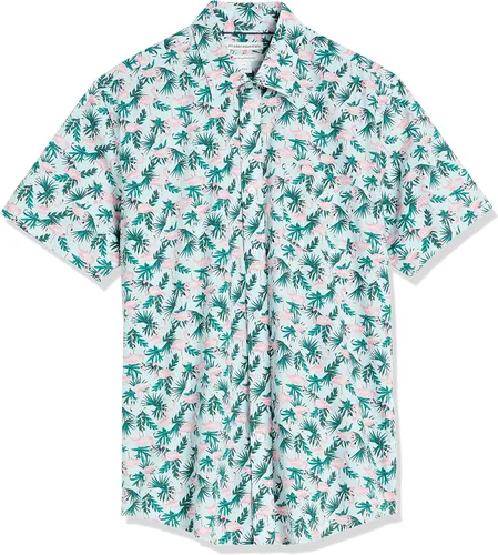 Vista 6 de Tienda Essentials - Camisa para hombre, manga corta, de ajuste regular, estampada