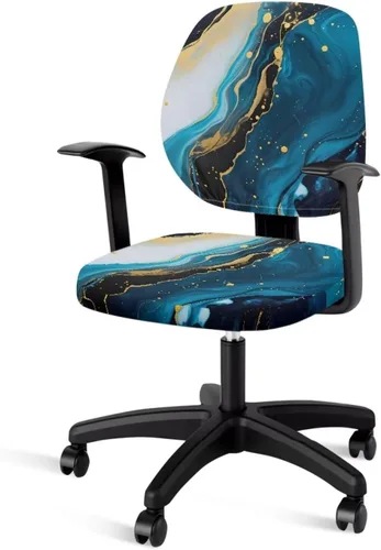 Vista 19 de Funda protectora elástica para silla de oficina con diseño de hongos artísticos, funda giratoria elástica para silla de escritorio, adecuada