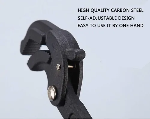 Vista 3 de Paquete de 2 llaves ajustables para tubería ajustable, llave universal, extremo abierto, herramienta multifunción, acero al carbono, llave de mono