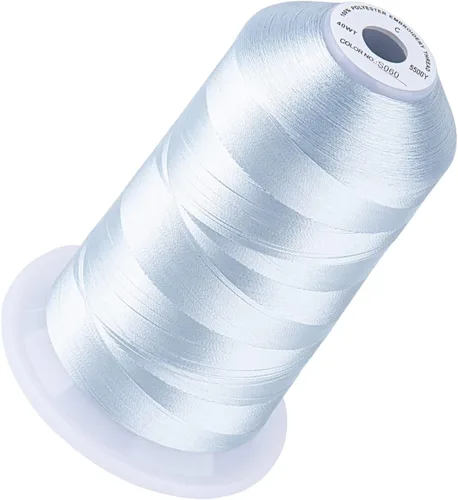 Vista 16 de Simthread 5500 yardas de hilo de bordar, 5000M de alto rendimiento 40WT 100% hilo de poliéster – 170+ colores vívidos, clasificado de alta velocidad