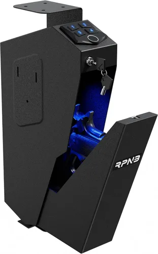 Vista 7 de RPNB - Caja fuerte montada para armas, con certificación California DOJ, tapa de apertura automática, caja fuerte inteligente para pistola
