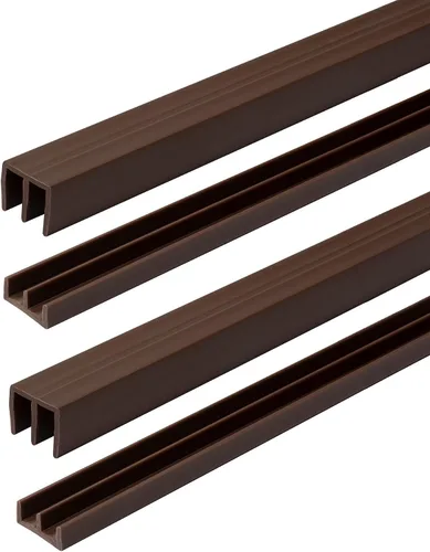 Vista 18 de Riel de puerta corredera de panel de 1/4 pulgadas, juego superior e inferior de plástico negro de 48 pulgadas, fabricado en EE. UU., paquete de 1