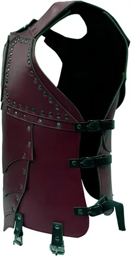 Vista 3 de Armadura de pecho de cuero medieval de guerrero retro para LARP Cosplay Halloween