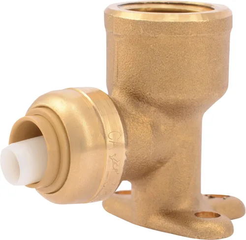 Vista 8 de SharkBite Codo de oreja de caída de 1/2 pulgada x 1/2 pulgada, FNPT, Empuje para conectar accesorios de plomería de latón, tubo PEX, cobre, CPVC