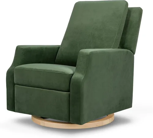 Vista 10 de Namesake Crewe - Silla reclinable para guardería con giro de 360°, color marfil Boucle marfil con base de madera clara