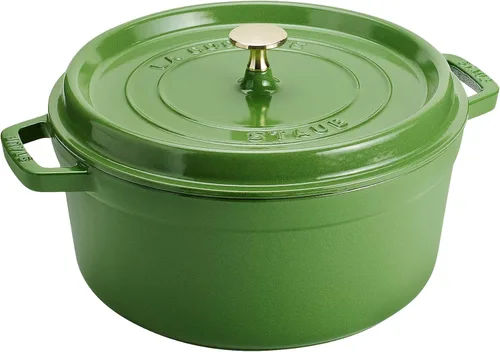 Vista 29 de Staub - Olla redonda de hierro fundido de 2.75 cuartos, color trufa blanca, fabricada en Francia