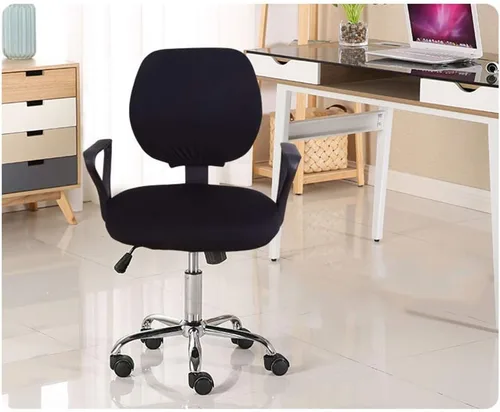 Vista 2 de TOPINCN Fundas para silla de computadora de oficina, asiento elástico dividido, protector universal para silla giratoria dividida, 2 piezas, funda