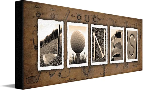 Vista 31 de Arte personalizado con nombre de golf: regalo personalizado perfecto y único para el golfista o entusiasta del golf